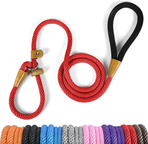 Vista 10 de lynxking Correa Deslizante para Perros de 5 6 8 PIES Correa de Entrenamiento para Perros Resistente de Servicio Pesado Trenzada Sin Tirones Correa