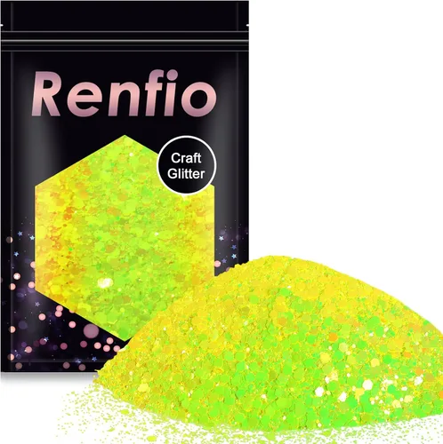 Vista 14 de Renfio Chameleon Purpurina Gruesa con Brillo, Juego de Purpurina de Resina de 16 Colores que Cambian de Color, Cada uno 10g/0.35oz, Copos