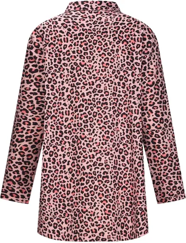 Vista 5 de Blusas con cuello en V para mujer, estilo casual, con solapa, floral, con botones, holgadas, cómodas y elegantes