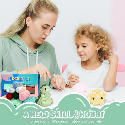 Vista 7 de LYCBTC Kit de ganchillo para principiantes, kit de ganchillo para adultos y niños con tutoriales en video paso a paso, kits completos de ganchillo