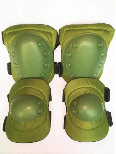 Vista 5 de Juego de rodilleras tácticas para coderas, coderas, rodilleras, coderas, combate, paintball, patinaje, deportes al aire libre, equipo de protección