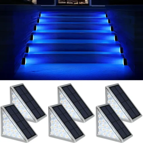 Vista 11 de AUDLES Luces LED Solares para Escalones Impermeables Luces para Escaleras Exteriores, Luz Solar para Terraza Decoración Exterior IP67 Luz