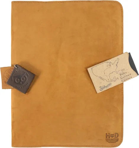 Vista 7 de Hide & Drink, Journal Cover Compatible with Moleskine Cahier XXL (8.5 x 11 in.) Genuine Protector, Full Grain Leather, Handmade, Old Tobacco