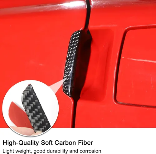 Vista 2 de PIUGILH Protector de arañazos para manija de puerta exterior de automóvil, cubierta de fibra de carbono, película protectora antiarañazos