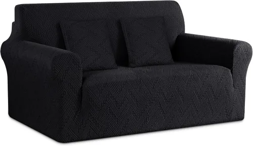 Vista 16 de Ruaozz Funda elástica para sofá de 1 pieza, fundas para sofá de 3 cojines, funda universal antideslizante para sofá, funda lavable de jacquard