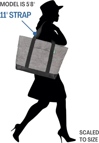 Vista 6 de Creative Green Life Bolso de mano XL para mujeres u hombres con cremallera superior, bolsa de mano de alta calidad para el trabajo, gimnasio