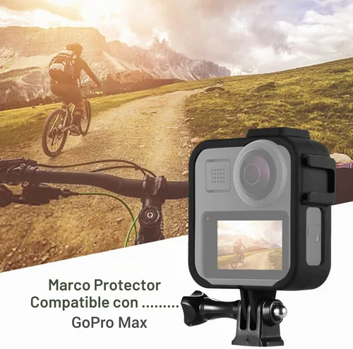 Vista 2 de Andoer Funda de cámara de acción para cámara de plástico con marco protector de carcasa de vlog con soportes dobles de zapata fría para cámara