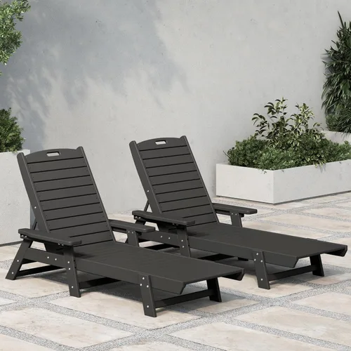 Vista 21 de WestinTrends Malibu Poly - Tumbona reclinable azul marino