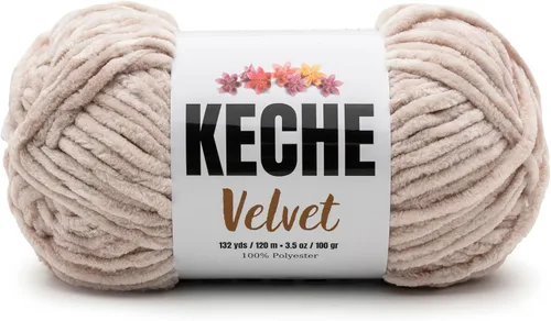 Vista 127 de Keche Hilo para ganchillo, hilo de terciopelo, chenilla suave, manta de bebé voluminosa amigurumi Yarn 3.53 oz (132 yardas) - Arona