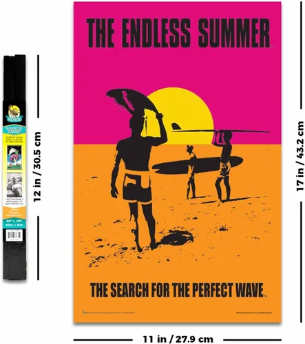 Vista 4 de Scorpio Posters The Endless Summer - Movie Mini Poster - Officially Licensed - 11" x 17" - with Black Wood Poster Holder