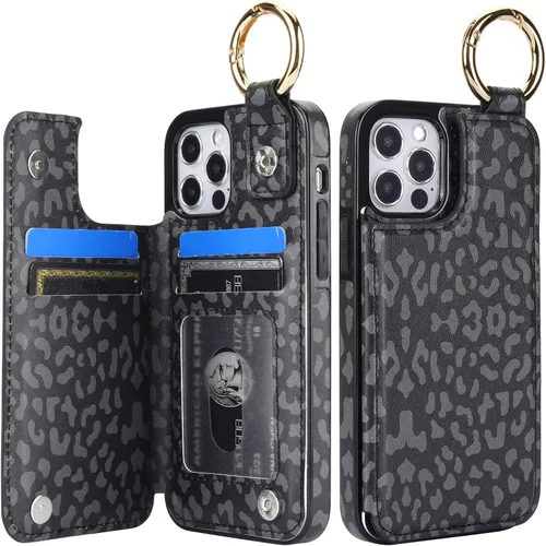 Vista 19 de HAOPINSH Funda tipo cartera para iPhone 12/12 Pro - Bandera americana Girasol, tarjetero, cuero sintético, soporte, cierre magnético doble, a prueba