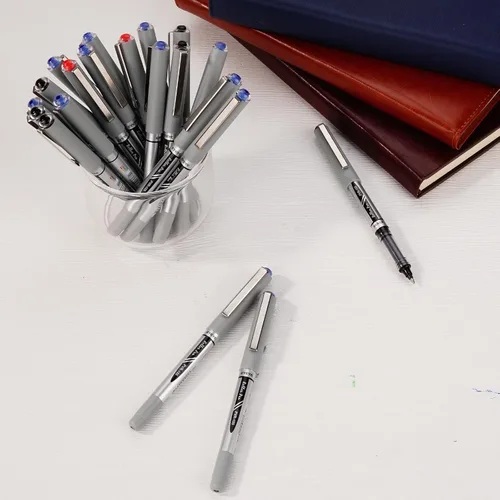 Vista 7 de EYEYE Bolígrafos de rodillo de 1.0mm, 6 bolígrafos de rodillo negros y 6 azules de punta gruesa de secado rápido, bolígrafos de tinta líquida