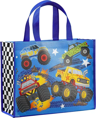 Vista 11 de Loveinside Bolsas grandes de regalo recicladas con asas, bolsa de regalo reutilizable para fiestas de cumpleaños para niños, bolsa de compras – 16 x