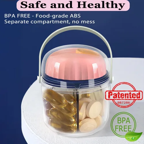 Vista 3 de GloDeals - Pastillero portátil, organizador semanal de píldoras, organizador de medicamentos de viaje de 7 días, sin BPA, a prueba de humedad