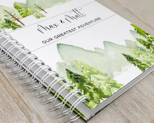 Vista 11 de Personalized Twin Baby Memory Book - Hardcover First Year Album Customized with Babies’ Names - Prompted Baby Journal (Blue Mountains)