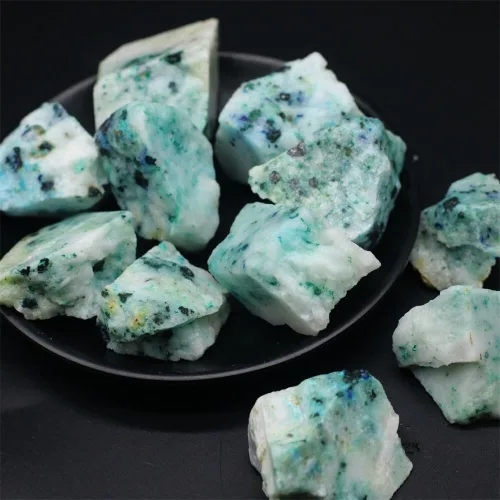 Vista 3 de AtkitS Piedra fénix natural, alumbre, malaquita con lapislázuli para hacer joyas, muestras minerales para decoración del hogar