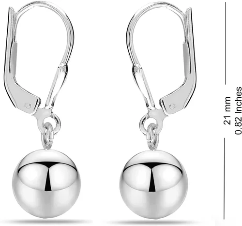 Vista 6 de LeCalla Aretes colgantes de plata de ley para mujer, ligeros, clásicos, con cierre de palanca