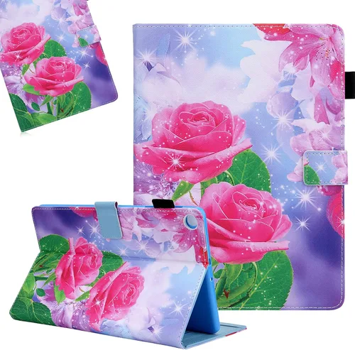 Vista 14 de LCHDA Funda para Samsung Galaxy Tab A8 10.5 2021 (SM-X200 / SM-X205), soporte delgado con tapa para folio, cubierta pintada inteligente, piel