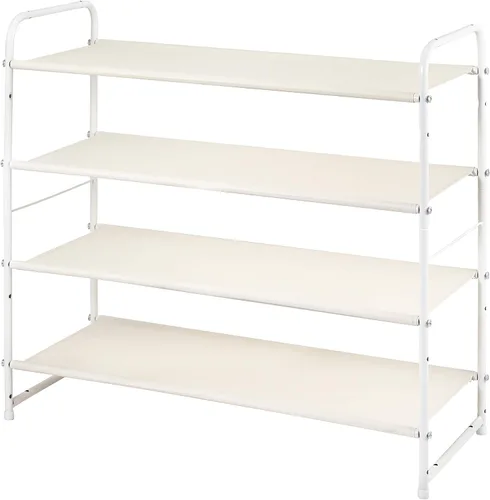 Vista 9 de Simple Trending - Zapatero apilable de 3 niveles, organizador de tela expandible y ajustable, zapatero para almacenamiento, negro