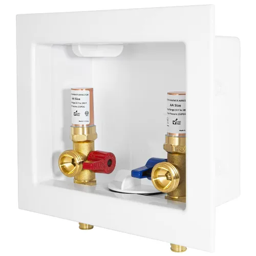 Vista 8 de EFIELD Caja de salida para lavadora, conexión de expansión Pex-A F1960 de 1/2 pulgada x conexión MHT de 3/4 pulgadas, con pararrayos de martillo