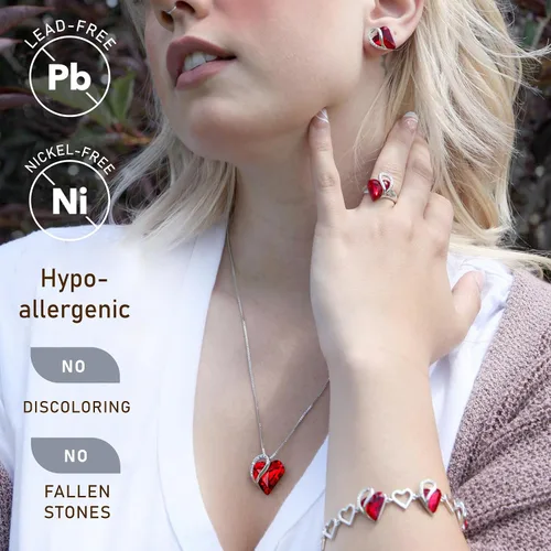 Vista 2 de Leafael - Collares para mujer, dije de corazón de amor infinito con cristales de piedra natal, cadena chapada en plata de 18 + 2 pulgadas, regalo