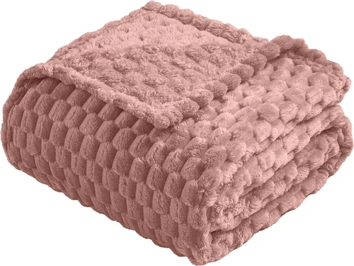 Vista 42 de Vessia - Manta de forro polar de franela (50x70 pulgadas), manta 3D de jacquard negra, esponjosa y cálida para sofá, sillón, cama, silla, 300GSM