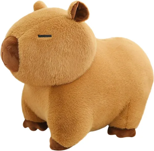 Vista 13 de Ditucu Bonita almohada de felpa Capybara naranja con mochila de tortuga, animales de peluche, juguetes de peluche Capibara, regalos para niños