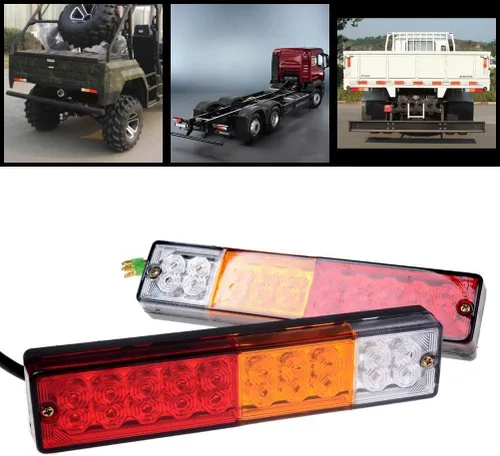 Vista 8 de 20 LED Camión Remolque luz trasera luz de señal de giro, Lámpara trasera de luz de stop luz de reversa, 3 W 12 V rojo-amber-blanco impermeable