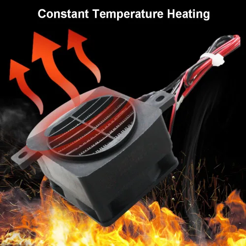 Vista 3 de Constant Tempeure PTC Calentador de ventilador eléctrico para coche pequeño espacio calefacción incubadora (12V 100W) para calentador humidificador