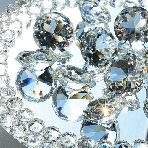 Vista 6 de Paquete de 6 diamantes de cristal transparente de 1.969 in, diamante
