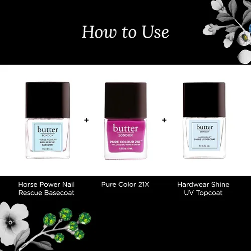 Vista 6 de butter LONDON PC21X Esmalte de uñas – Secado rápido, color de larga duración con acabado similar al gel y laca de uñas resistente a las virutas que