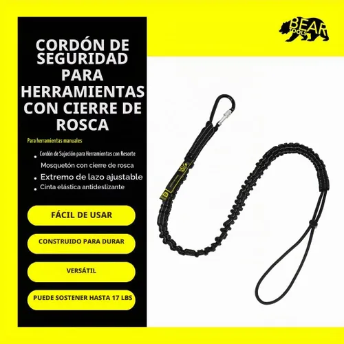 Vista 2 de BearTOOLS 0921S - Cordón para herramientas con conector único y extremo de bucle ajustable, longitud estándar, límite de peso máximo de 17.6