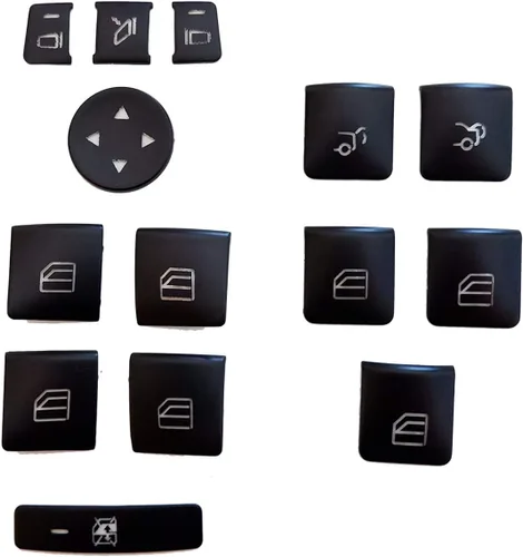 Vista 5 de Adhesivo de Reemplazo para Botón de Interruptor de Ventana Eléctrica de Puerta de Acabado Interior Negro para Benz GLK ML A B C E G GLK ML GLS Clase