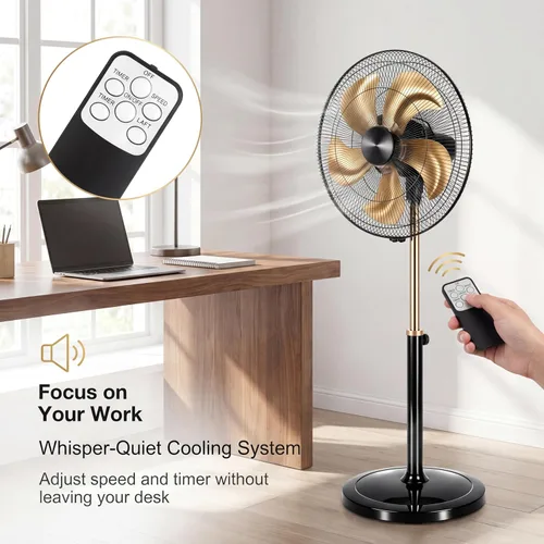 Vista 9 de Aottop Ventilador oscilante de pedestal de alta velocidad con control