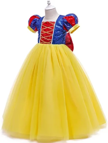Vista 22 de HIHCBF Disfraz de princesa blanca como la nieve para niñas, cumpleaños, Navidad, Halloween, carnaval (con accesorios)