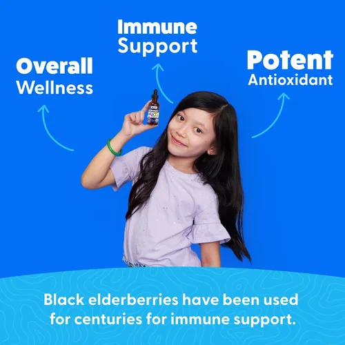 Vista 9 de Gotas Líquidas de Saúco para Niños con Vitamina C y Zinc - 2 fl oz - Suplemento de Apoyo Inmunológico para Niños y Pequeños de 1 a 13 Años Orgánico