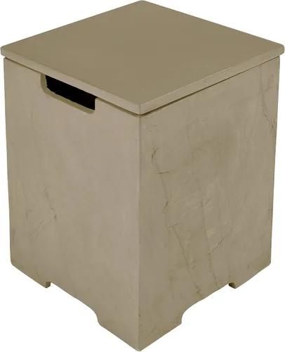 Vista 10 de AMS Chimenea Elementi Cubierta cuadrada de tanque de propano estilo Nápoles de 20 libras Base de hormigón GFRC Dimensiones: 17.3 x 17.3 x 25.6