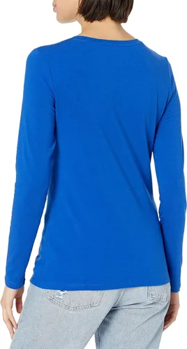 Vista 2 de Tienda Essentials - Camiseta de manga larga con cuello redondo para mujer ajuste clásico disponible en tallas extragrandes