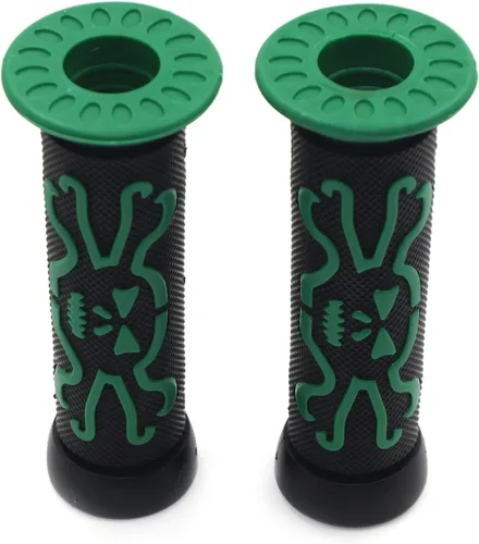 Vista 6 de 7/8" cráneo verde hueso cruz hueso 0.866 in mano Grips compatibles con ATV motocicleta bicicleta 125 Duke [P/N:XH4089-22-VERDE]