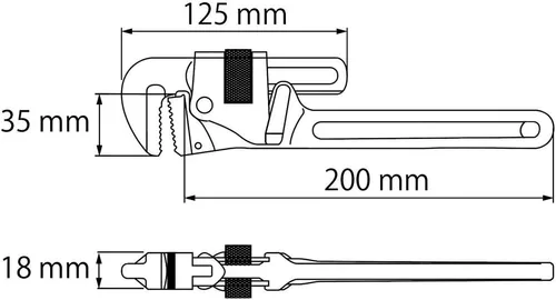 Vista 4 de Lobtex APW250 Aluminum Pipe Wrench, 9.8 inches (250 mm)