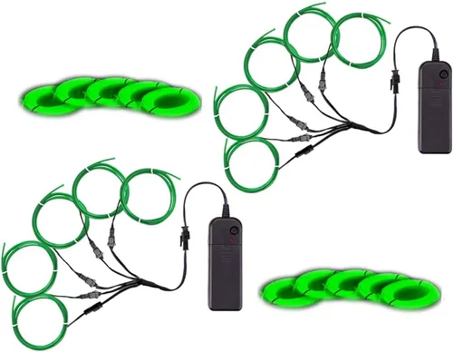 Vista 9 de MaxLax Cable EL, luces de neón portátiles, cable EL 5 en 3.3 ft, alambre electroluminiscente para decoración de Halloween, fiesta de Navidad Ten