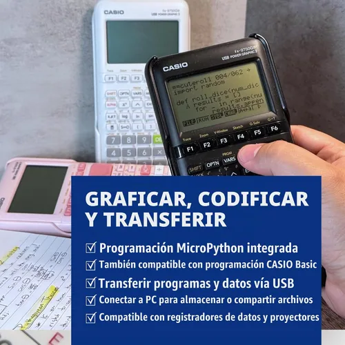 Vista 7 de Casio fx-9750GIII Calculadora Gráfica Pantalla Natural de Libro de Texto Programación Python Ideal para Exámenes, STEM y Matemáticas Avanzadas