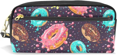 Vista 13 de Estuche portátil de gran capacidad con diseño floral de frutas de fresa, bolsa de maquillaje de piel sintética, organizador de maquillaje con asa