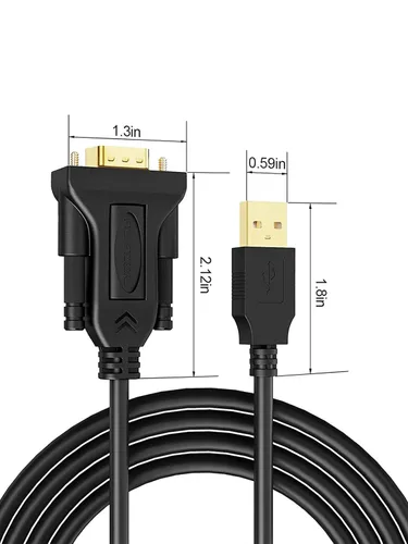 Vista 7 de CableCreation Cable USB a RS232 (chipset FTDI), cable convertidor serie DB9 macho RS-232 de 3 pies para Windows 11, 10, 8.1, 8,7, Vista, XP, 2000