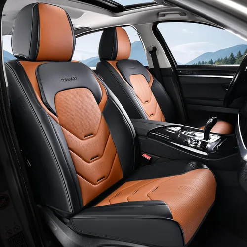 Vista 9 de Coverado Funda de asiento de automóvil, funda de asiento delantero para automóvil, protector de asiento de automóvil de cuero impermeable, fundas
