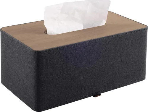 Vista 9 de Soporte para Caja de Pañuelos de Cuero de Moda, Funda Rectangular para Caja de Pañuelos para Tocador de Baño, Mesita de Noche, Caja de Servilletas