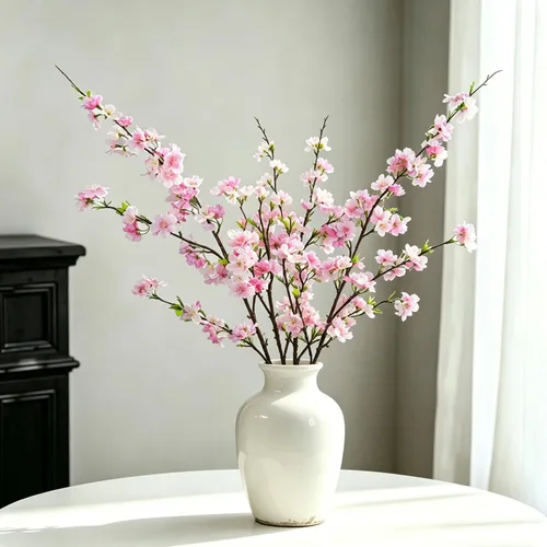 Vista 8 de Cherry Blossom - 4 flores artificiales de tallo largo