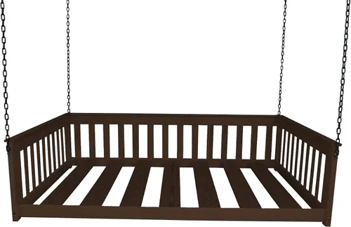 Vista 15 de Amish-Made - Cama de columpio de madera negra con cadenas Negro (Black Paint)