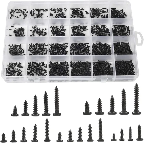 Vista 8 de Juego de 1100 tornillos de cabeza redonda para computadora laptop, mini tornillos Phillips avellanados M1.2,M1.4,M1.5,M1.7,M2 para reparación