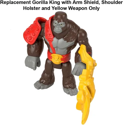 Vista 2 de Fisher-Price Pieza de repuesto Imaginext Gorilla Fortress Playset – HML57 – GYX00 ~ Repuesto Posable Gorilla King con protector de brazo, funda